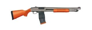 Mossberg 590M Mag-Fed Pump Action 12 Gauge Shotgun with orange stock